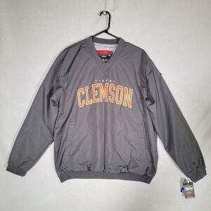 NWT Franchise Club Mens Clemson Tigers Gray Pullover Windbreaker Size Medium